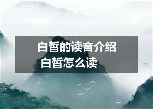 白皙的读音介绍 白皙怎么读