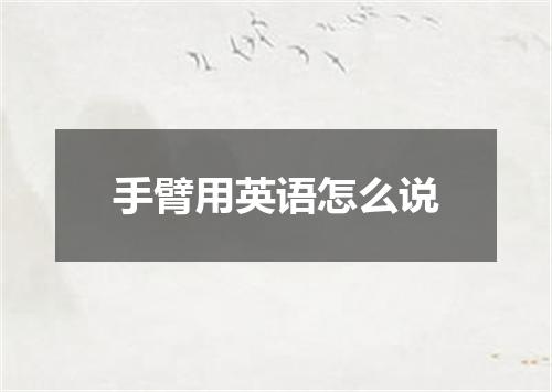 手臂用英语怎么说