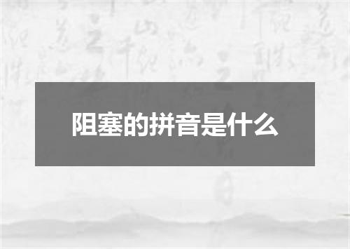 阻塞的拼音是什么