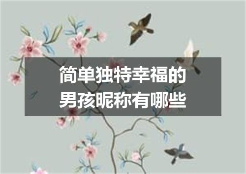 简单独特幸福的男孩昵称有哪些