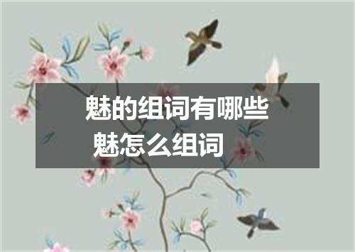魅的组词有哪些 魅怎么组词
