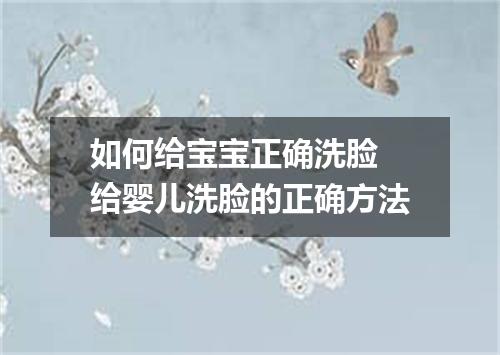 如何给宝宝正确洗脸 给婴儿洗脸的正确方法