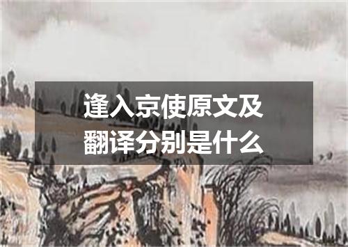 逢入京使原文及翻译分别是什么