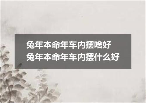 兔年本命年车内摆啥好 兔年本命年车内摆什么好