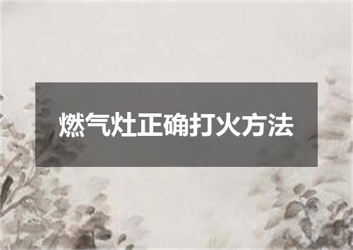 燃气灶正确打火方法