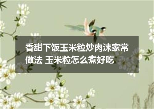 香甜下饭玉米粒炒肉沫家常做法 玉米粒怎么煮好吃