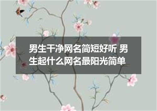 男生干净网名简短好听 男生起什么网名最阳光简单