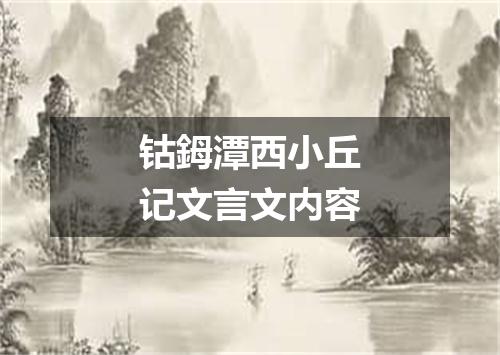 钴鉧潭西小丘记文言文内容