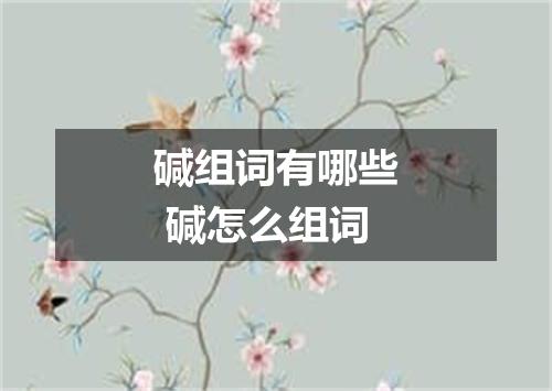 碱组词有哪些 碱怎么组词