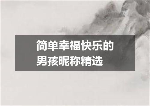 简单幸福快乐的男孩昵称精选