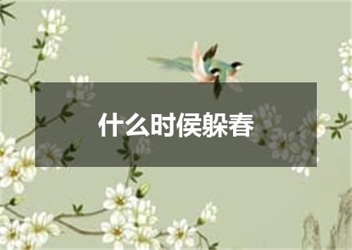 什么时侯躲春