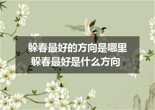 躲春最好的方向是哪里 躲春最好是什么方向