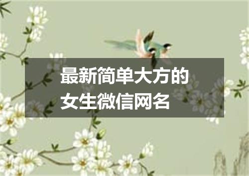 最新简单大方的女生微信网名