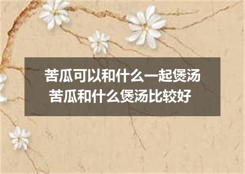 苦瓜可以和什么一起煲汤 苦瓜和什么煲汤比较好