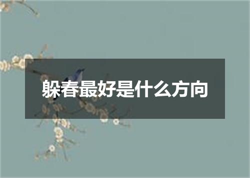 躲春最好是什么方向