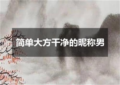 简单大方干净的昵称男