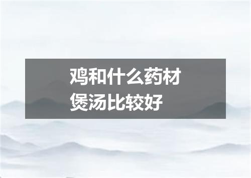 鸡和什么药材煲汤比较好