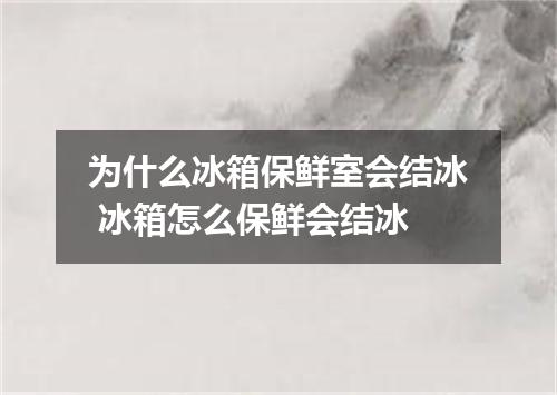 为什么冰箱保鲜室会结冰 冰箱怎么保鲜会结冰