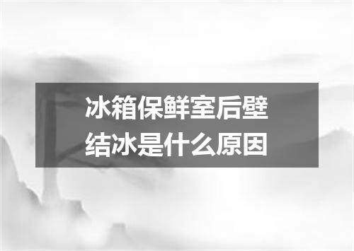 冰箱保鲜室后壁结冰是什么原因