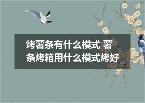 烤薯条有什么模式 薯条烤箱用什么模式烤好