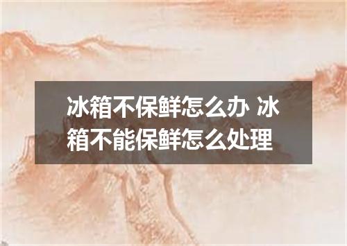 冰箱不保鲜怎么办 冰箱不能保鲜怎么处理