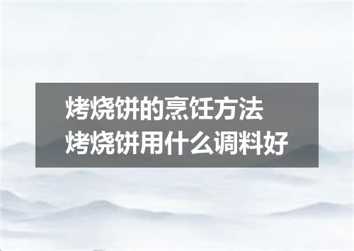 烤烧饼的烹饪方法 烤烧饼用什么调料好