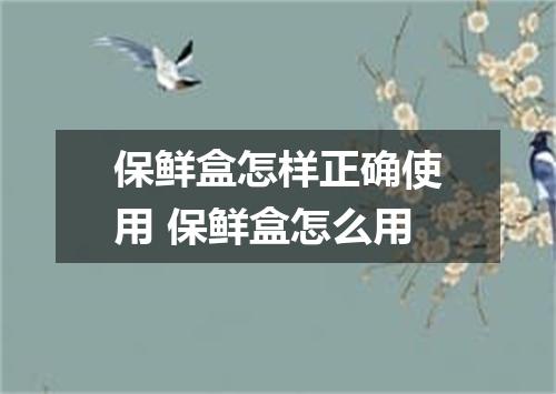 保鲜盒怎样正确使用 保鲜盒怎么用