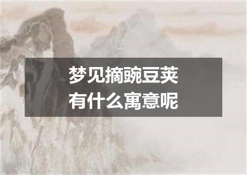 梦见摘豌豆荚有什么寓意呢