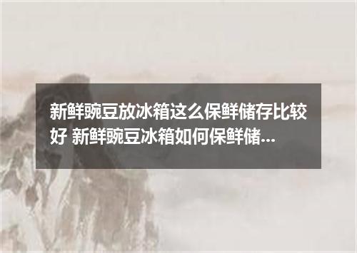 新鲜豌豆放冰箱这么保鲜储存比较好 新鲜豌豆冰箱如何保鲜储存