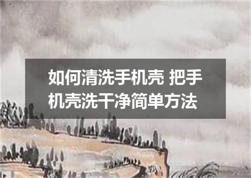 如何清洗手机壳 把手机壳洗干净简单方法