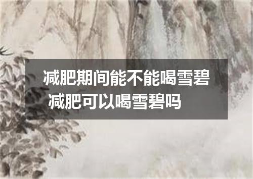减肥期间能不能喝雪碧 减肥可以喝雪碧吗