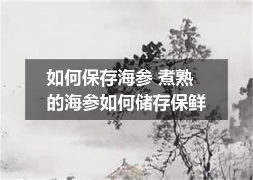 如何保存海参 煮熟的海参如何储存保鲜