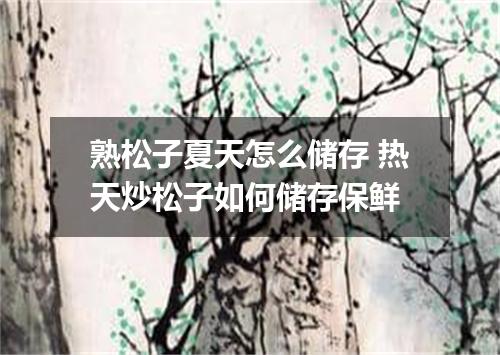 熟松子夏天怎么储存 热天炒松子如何储存保鲜
