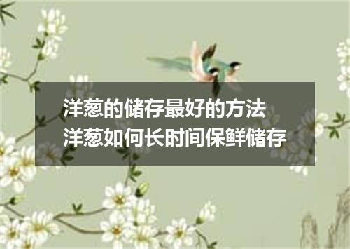 洋葱的储存最好的方法 洋葱如何长时间保鲜储存