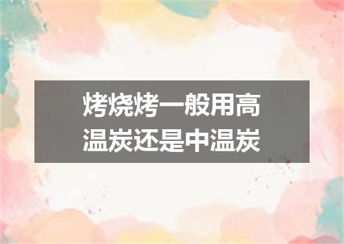 烤烧烤一般用高温炭还是中温炭