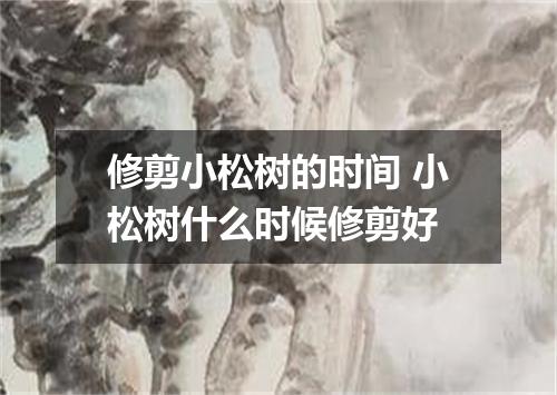 修剪小松树的时间 小松树什么时候修剪好