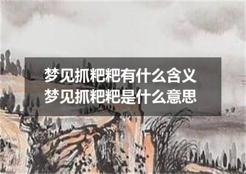 梦见抓粑粑有什么含义 梦见抓粑粑是什么意思