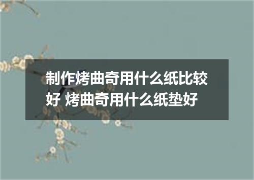 制作烤曲奇用什么纸比较好 烤曲奇用什么纸垫好