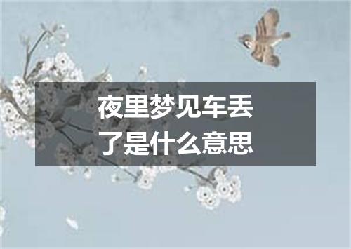 夜里梦见车丢了是什么意思