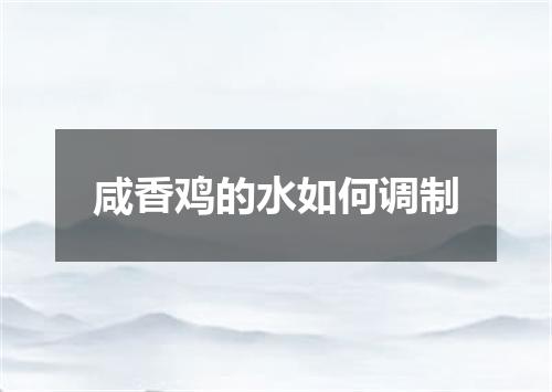 咸香鸡的水如何调制