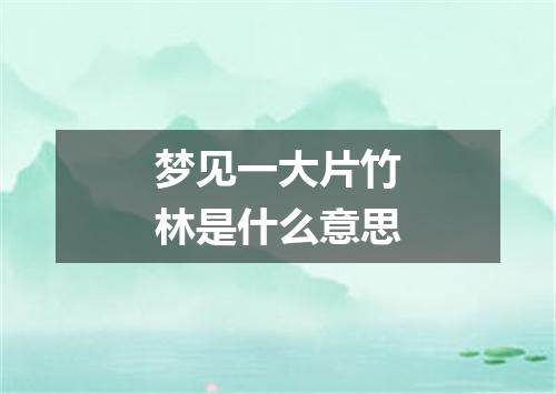 梦见一大片竹林是什么意思
