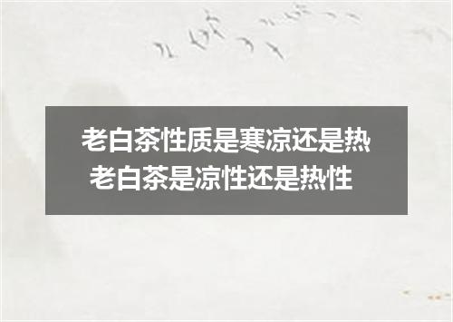老白茶性质是寒凉还是热 老白茶是凉性还是热性