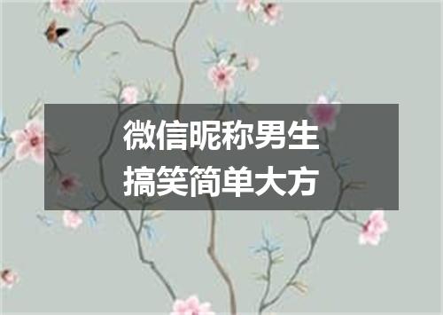 微信昵称男生搞笑简单大方