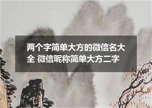 两个字简单大方的微信名大全 微信昵称简单大方二字