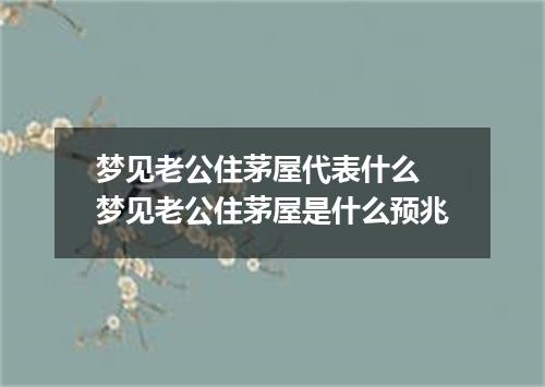 梦见老公住茅屋代表什么 梦见老公住茅屋是什么预兆