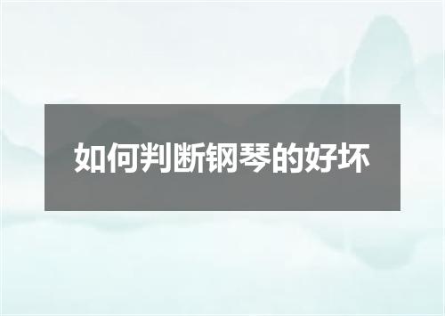 如何判断钢琴的好坏