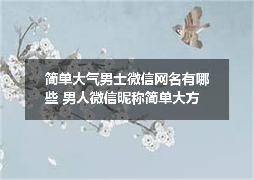 简单大气男士微信网名有哪些 男人微信昵称简单大方
