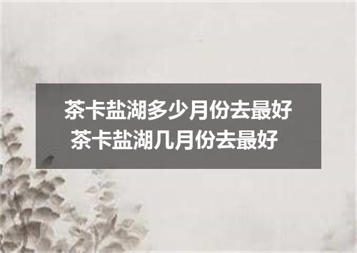 茶卡盐湖多少月份去最好 茶卡盐湖几月份去最好