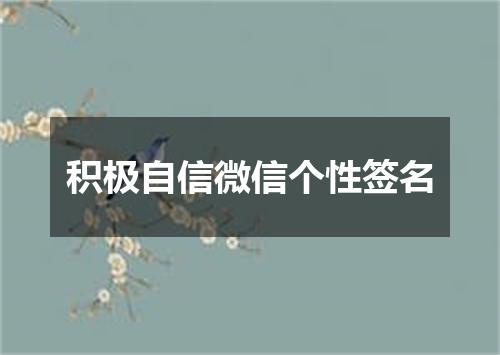 积极自信微信个性签名