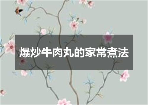 爆炒牛肉丸的家常煮法